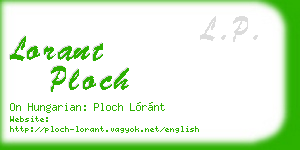 lorant ploch business card